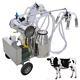 Double Tank Milker Wheels Electric Vacuum Pump Milking Machine Farm Cow Sheep