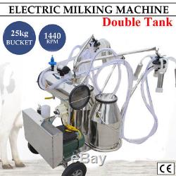 Double TankMilker Electric Milking Machine Milker Vacuum Pump Cow Cattle Farm