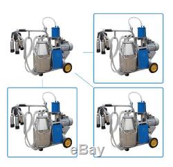Electric 25L Milking Machine For Farm Cow+ Bucket Vacuum Piston Pump CA Stock