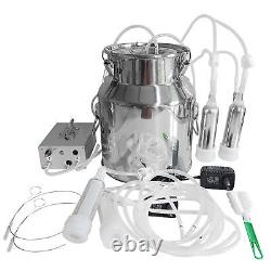 Electric Cow Milking Machine Goat Milker Equipment 14L Stainless Steel Bucket