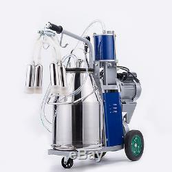 Electric Cow Milking Machine Milker with 25L Bucket & Piston Pump
