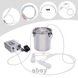 Electric Cow Milking Machine Milking Equipment 5L 304 Stainless Steel NEW