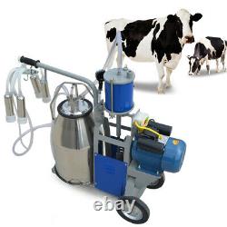 Electric Milker Milking Machine 25L Vacuum Pump For Goats Cows With Bucket 2 Plug