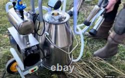 Electric Milking Machine 10 Cows 6.6 Gal /25L/304 Stainless Steel + Cups & Tubes