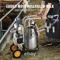 Electric Milking Machine 10 Cows 6.6 Gal /25L/304 Stainless Steel + Cups & Tubes