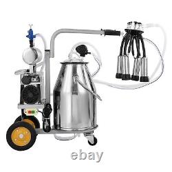 Electric Milking Machine 10 Cows 6.6 Gal /25L/304 Stainless Steel + Cups & Tubes