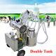 Electric Milking Machine Double Tank Bucket Milker Vacuum Pump Cow Farm Milk Fda