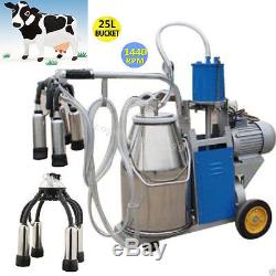 Electric Milking Machine FOR Farm Cows 25L Bucket Vacuum Piston Pump