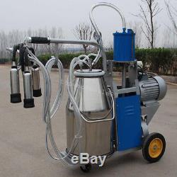 Electric Milking Machine FOR Farm Cows 25L Bucket Vacuum Piston Pump