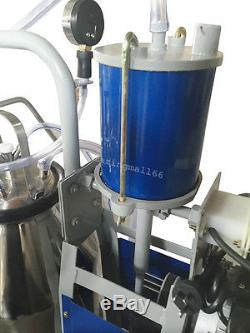 Electric Milking Machine Farm Cow Bucket Vacuum Piston Pump Durable