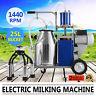 Electric Milking Machine Farm Cows 25l Bucket 304 Stainless Steel Milker 1440rpm