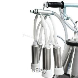 Electric Milking Machine For Farm Cow With Bucket Vacuum Piston Pump- Discount CA