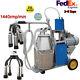 Electric Milking Machine For Farm Cows + 25 L Bucket Wheel Piston Vacuum Pump