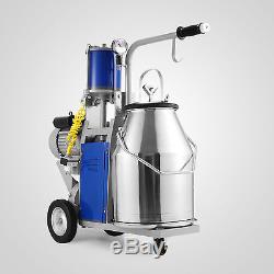 Electric Milking Machine For Farm Cows 25L Bucket 304Stainless Steel Vacuum Pump