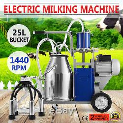 Electric Milking Machine For Farm Cows WithBucket Adjustable 12Cows/hour 2 Plug