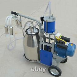Electric Milking Machine For Farm Cows WithBucket Automatic Milker 2 Plug 25L