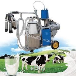 Electric Milking Machine For cows +25L Bucket Stainless Automatic Vacuum Pump