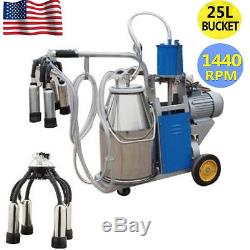 Electric Milking Machine For cows Bucket Stainless Steel Automatic Vacuum Pump