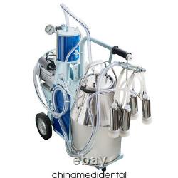 Electric Milking Machine Milker Cows Stainless Steel With 25L Bucket 110V US