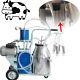 Electric Milking Machine Milker Cows Vacuum Pump+25l Bucket Barrel Withwheel