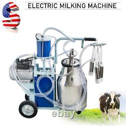 Electric Milking Machine Milker Device 25L Cow Farm Cows Bucket USA