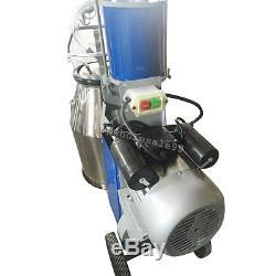 Electric Milking Machine Milker For Cows+ Bucket Piston Vacuum Pump 1440rmp/m