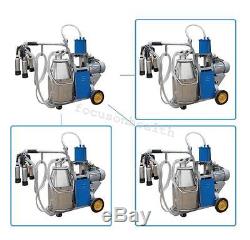 Electric Milking Machine Milker For Cows Bucket Stainless Steel US UPS Fast