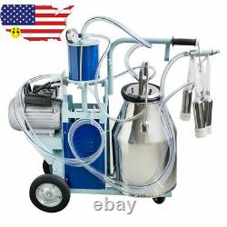 Electric Milking Machine Milker For farm Cows Bucket 110V 25L 304 Stainless USA