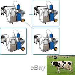 Electric Milking Machine Milker For form Cows Bucket 25L 304 Stainless Steel US