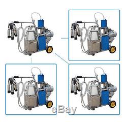 Electric Milking Machine Milker For form Cows Bucket 25L 304 Stainless Steel US
