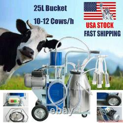Electric Milking Machine Milker Goat Cows 25L Bucket Stainless Steel Farm Dairy