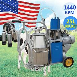Electric Milking Machine Milker Milk Machine For Farm Cow+25L Bucket Warrantly