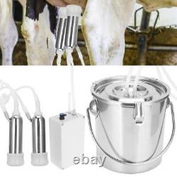 Electric Milking Machine Stainless Steel Bucket Cow Milker US Plug