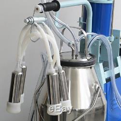 Electric Milking Machine-Stainless Steel-Vacuum Piston Pump-25L For Farm Cow FDA