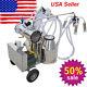 Electric Portable Vacuum Pump Milking Machine For Farm Cow Two Bucket 304ss