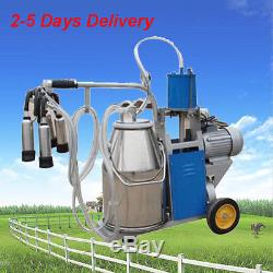 Electric Single Cow Milking Machine Cattle Dairy Milker Pulsator with 25L Bucket