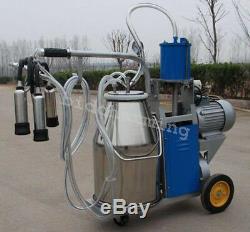 Electric piston vacuum pump Milking Machine Cows Bucket portable stainless steel