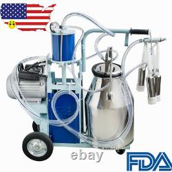 FDA Electric Milking Machine Milker For farm Cows Bucket 110V 25L 304 Stainless