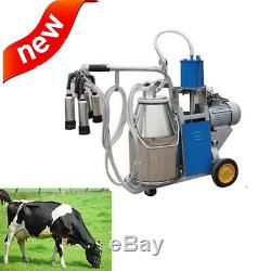 FDA Electric Milking Machine Milker Vacuum For Cows 25L Bucket Stainless Steel