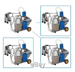 FDA Electric Milking Machine Milker Vacuum For Farm Cow swith 25L Bucket Stainless