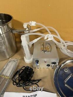 Hantop 6L Goat Milking Machine, Rechargeable Battery Powered 304 Stainless Steel