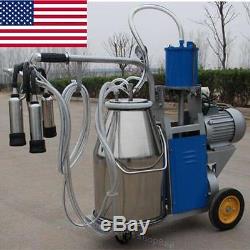 Hot USA Selling! Electric Milking Milker For farm Cows 25L Stainless Steel Bucket