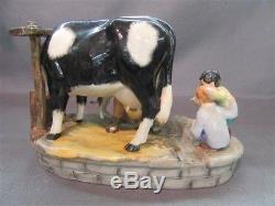 MZ Irish Dresden Porcelain Rare Grouping The Milking Machine Cow And Children