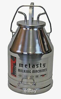 Melasty Portable Cow Bucket Milker Stainless Steel with Silicone Liners 8 Gal