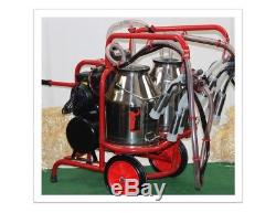 Melasty, double cow portable electric milking machine twin bucket with STRAINER