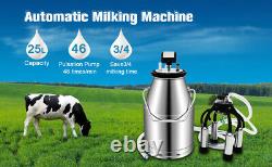 Milking Machine Stainless Steel Cow Bucket Tank Barrel Milker Professional 25L