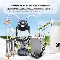Milking Machine for Cows 3L Pulsation Vacuum Electric Suction Pump Milking Machi