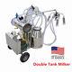 Movable Double Tank Milker Electric Vacuum Pump Milking Machine For Cows Farm Ce