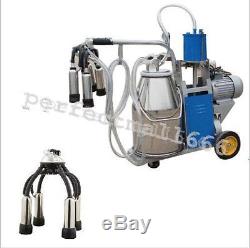 Movable Milker Electric Piston Vacuum Pump Milking Machine For Cows Bucket 25L