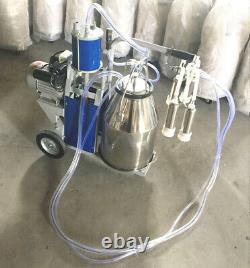 NEW Cow Goat Piston Milking Machine with 25L 304 Stainless Bucket Farm Supplies